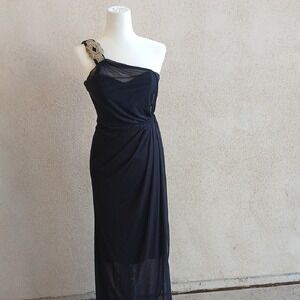Make Offer! Xscape Blue One-Shoulder Cocktail Gown